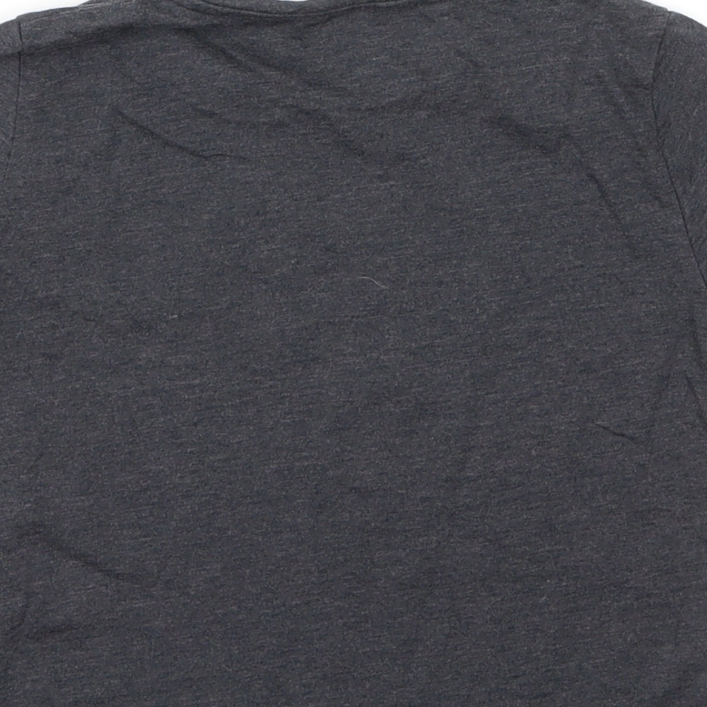 Miss Evie Girls Grey Cotton Basic T-Shirt Size 7 Years Round Neck