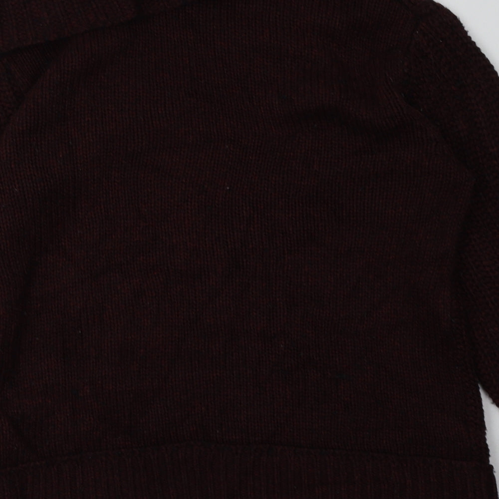 H&M Womens Red Argyle/Diamond Acrylic Pullover Sweatshirt Size M Pullover