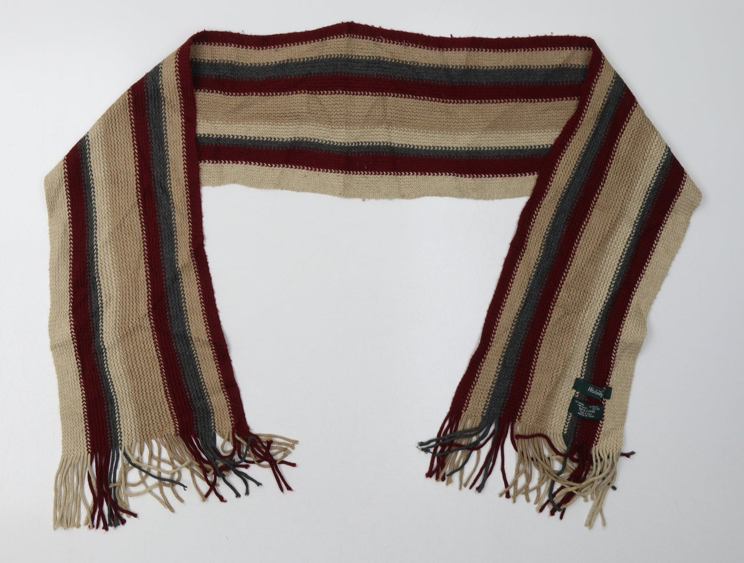 Wolsey Womens Beige Striped Acrylic Scarf