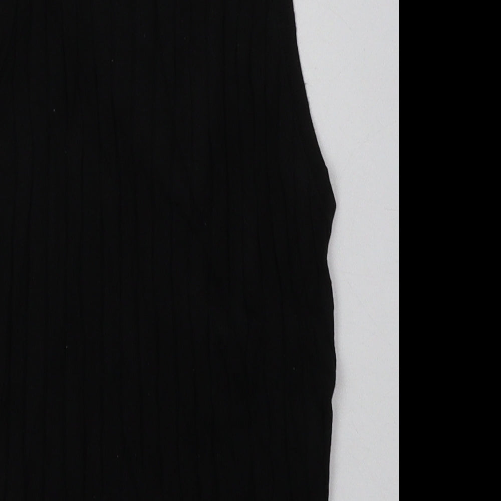 H&M Womens Black Acrylic Cropped Tank Size XS Square Neck