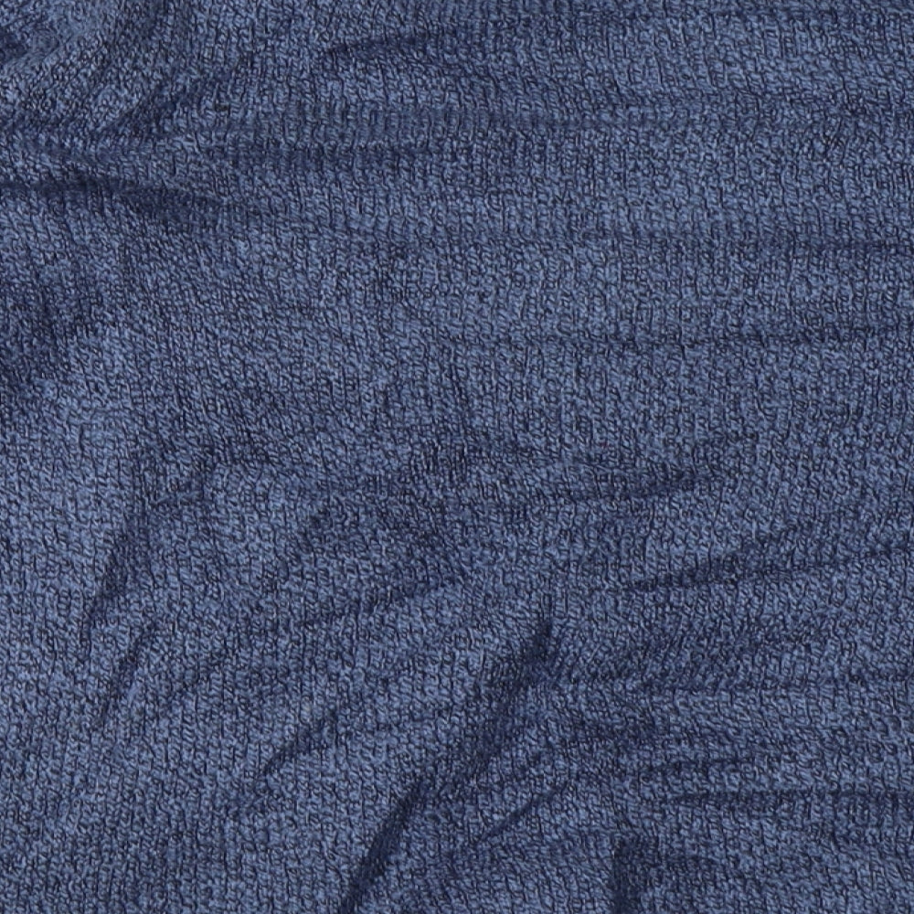 BM Womens Blue V-Neck Acrylic Cardigan Jumper Size S