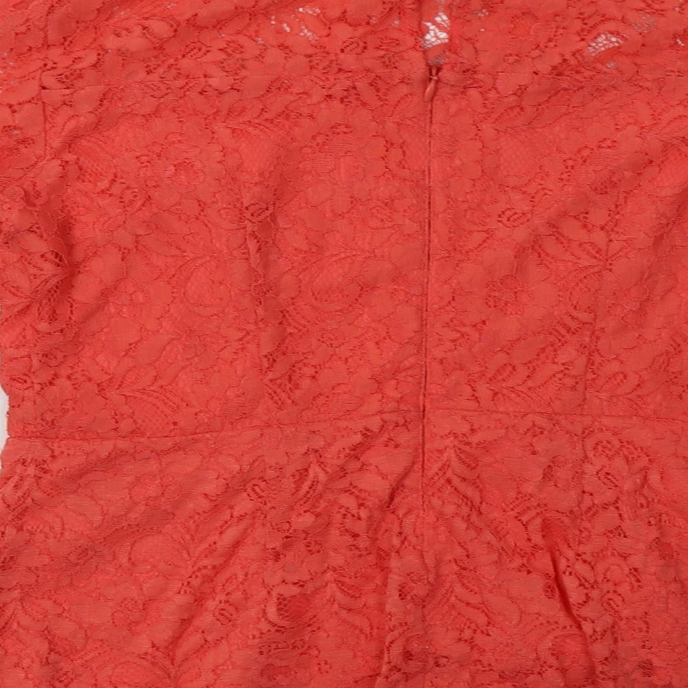 Oasis Womens Pink Viscose Basic Blouse Size M Crew Neck