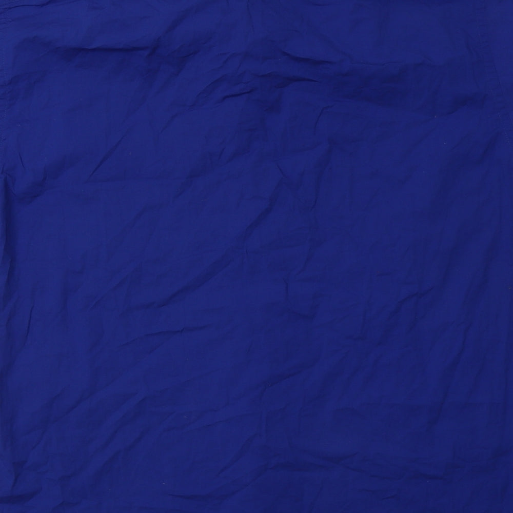 Matalan Mens Blue Cotton Button-Up Size M Collared Button