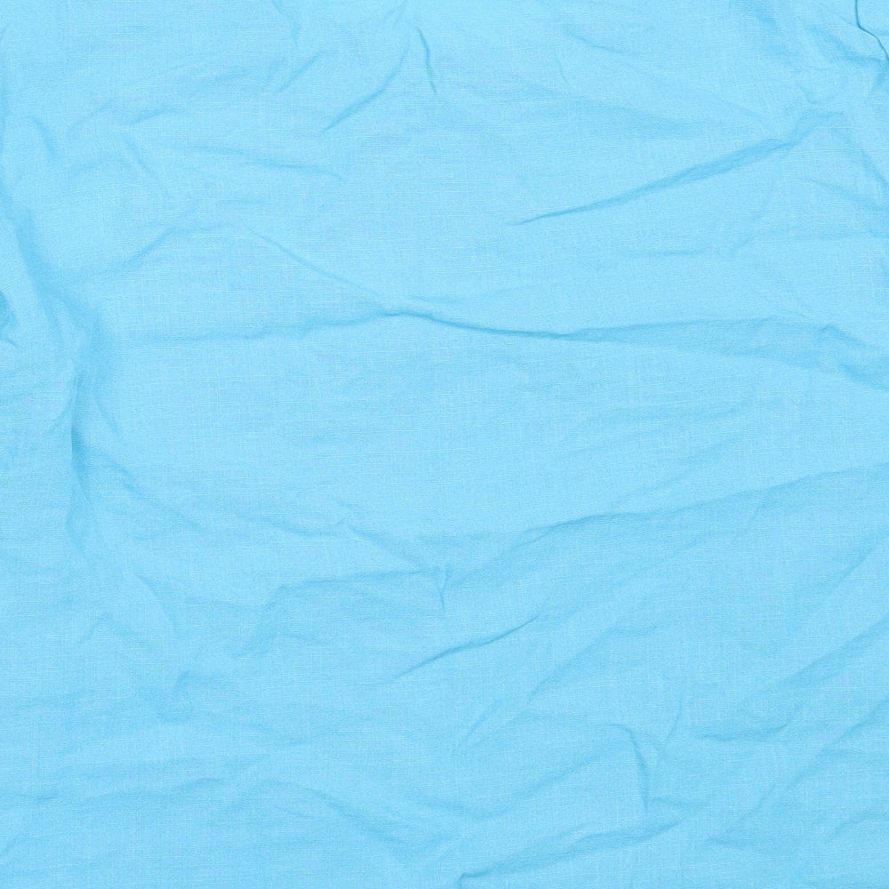 TIGI Womens Blue Polyamide Basic Blouse Size 10 Round Neck
