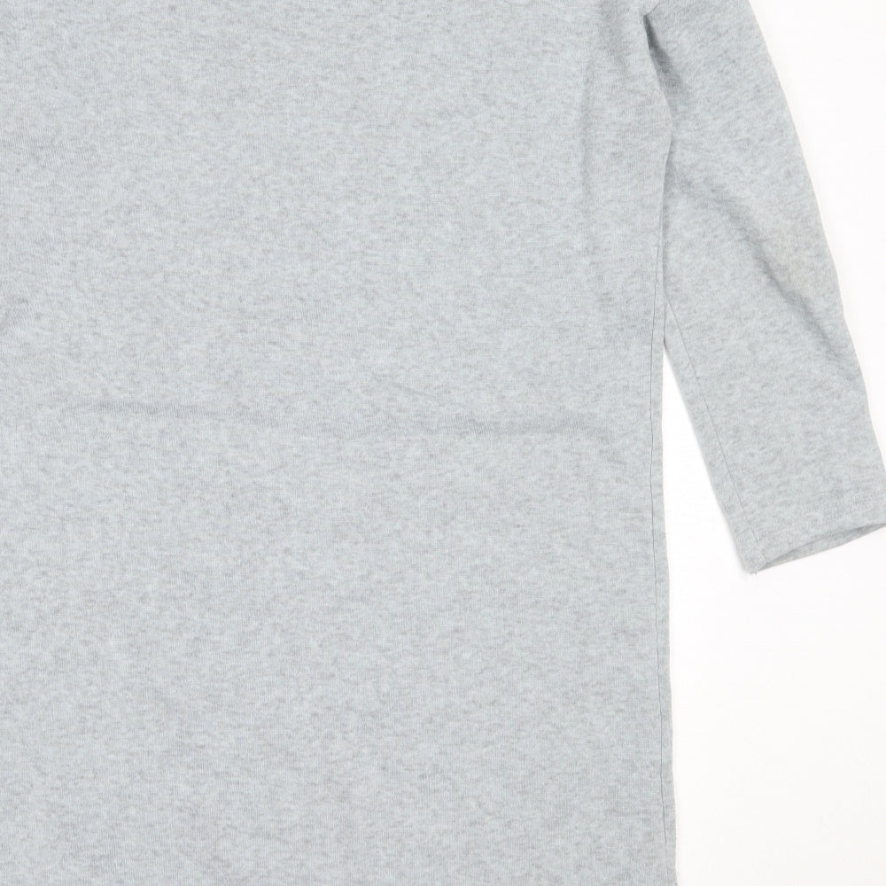Preworn Womens Grey Polyester Jumper Dress Size L High Neck