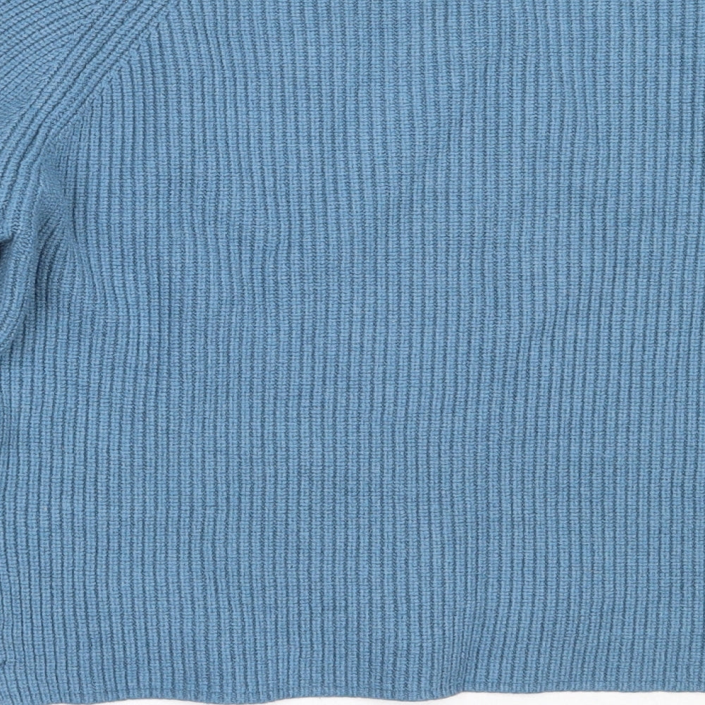 New Look Womens Blue Round Neck Viscose Pullover Jumper Size S