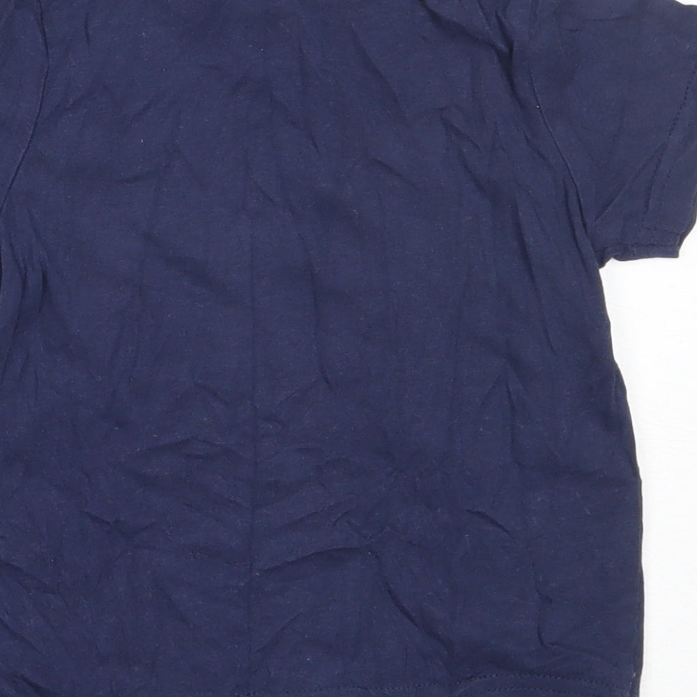 Nutmeg Boys Blue Cotton Basic T-Shirt Size 12-18 Months Round Neck