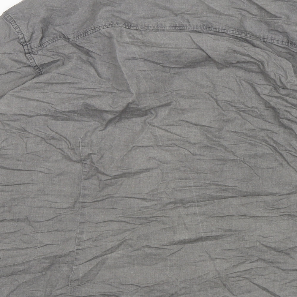 Burton Mens Grey Cotton Button-Up Size 2XL Collared