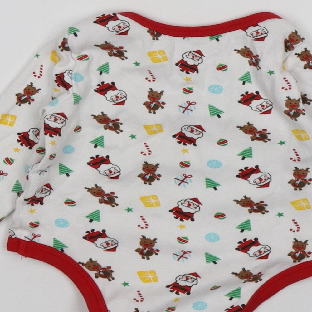 Pep&Co Baby White Cotton Leotard One-Piece Size 6-9 Months - Christmas