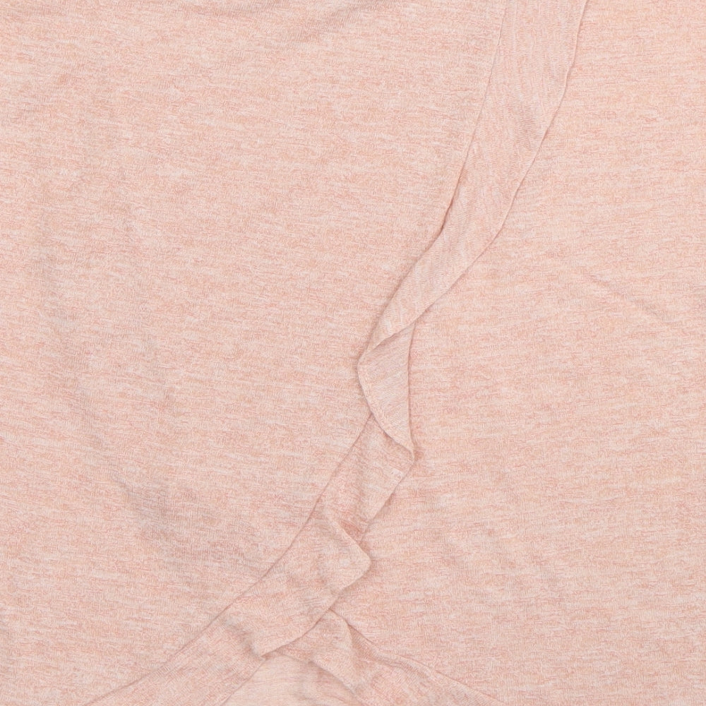 Papaya Womens Orange Viscose Basic T-Shirt Size 8 Boat Neck