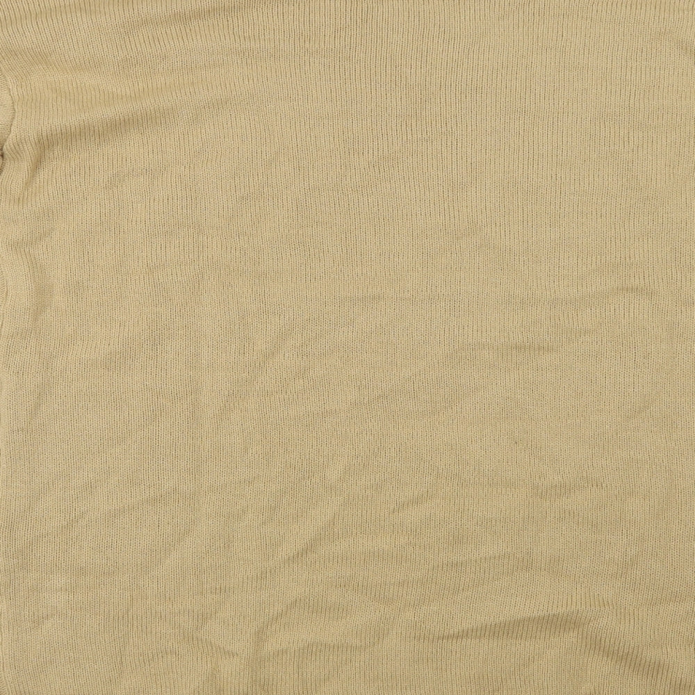 SHEIN Womens Beige Crew Neck Acrylic Tunic Jumper Size L