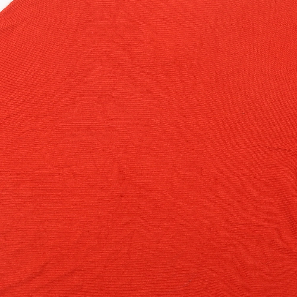 F&F Womens Red V-Neck Viscose Pullover Jumper Size 12