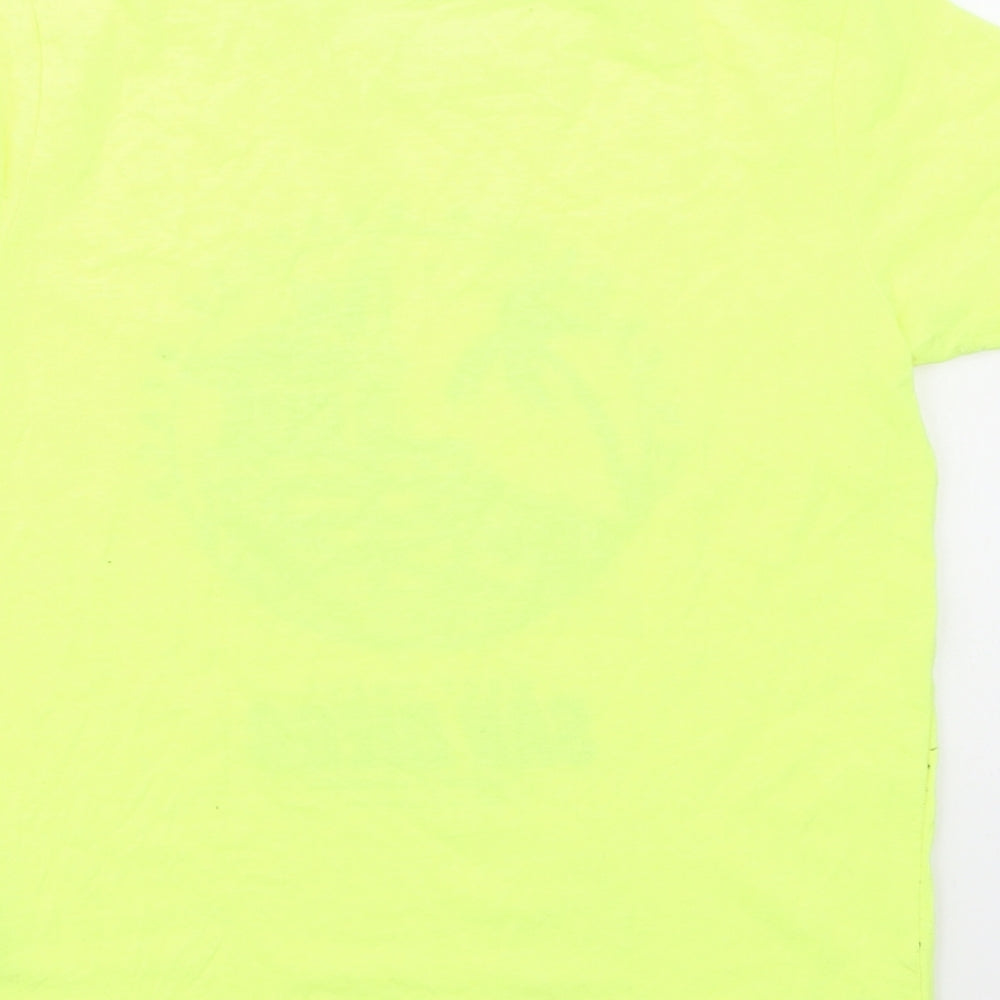 Primark Girls Green Polyester Basic T-Shirt Size 7-8 Years Crew Neck