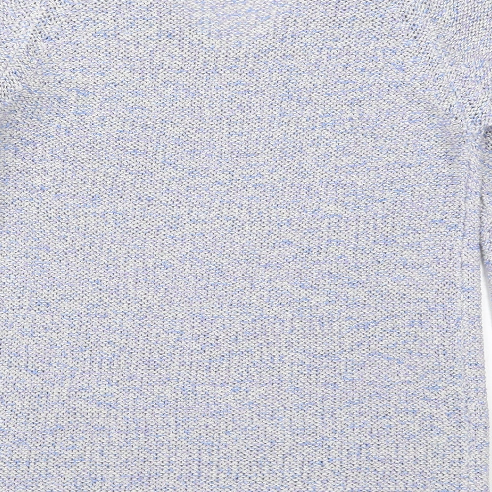 Roman Womens Blue V-Neck Acrylic Pullover Jumper Size 10