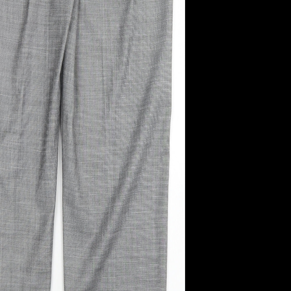 Marks & Spencer Collection Womens Grey Polyester Dress Pants Trousers Size 12 L28 in Regular Hook & Eye