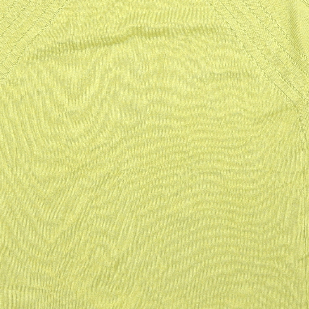 NEXT Womens Yellow Crew Neck Viscose Pullover Jumper Size 12