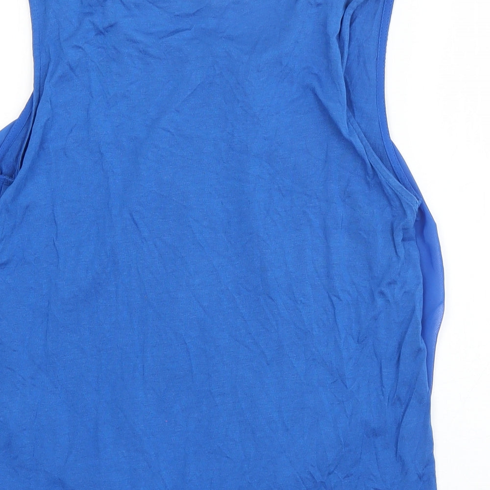 Select Girls Blue Polyester Basic Tank Size 12 Years Scoop Neck Pullover