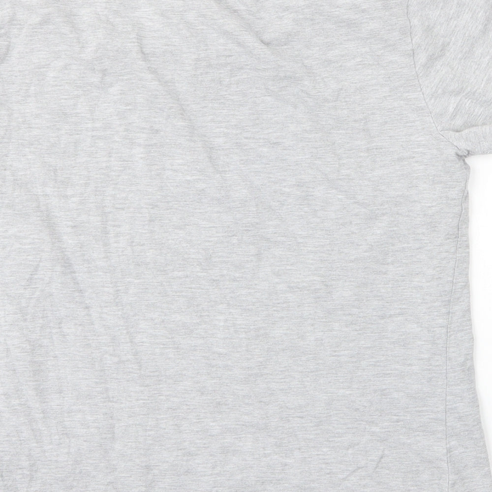 Blue Falg Womens Grey Cotton Basic T-Shirt Size 8 Round Neck - Chelsea