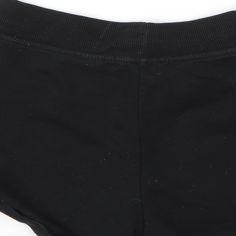 H&M Girls Black Cotton Sweat Shorts Size 8 Years Regular Drawstring