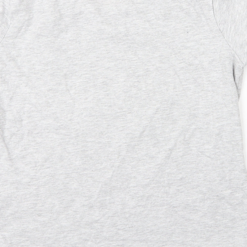 Primark Girls Grey Cotton Basic T-Shirt Size 11 Years Round Neck