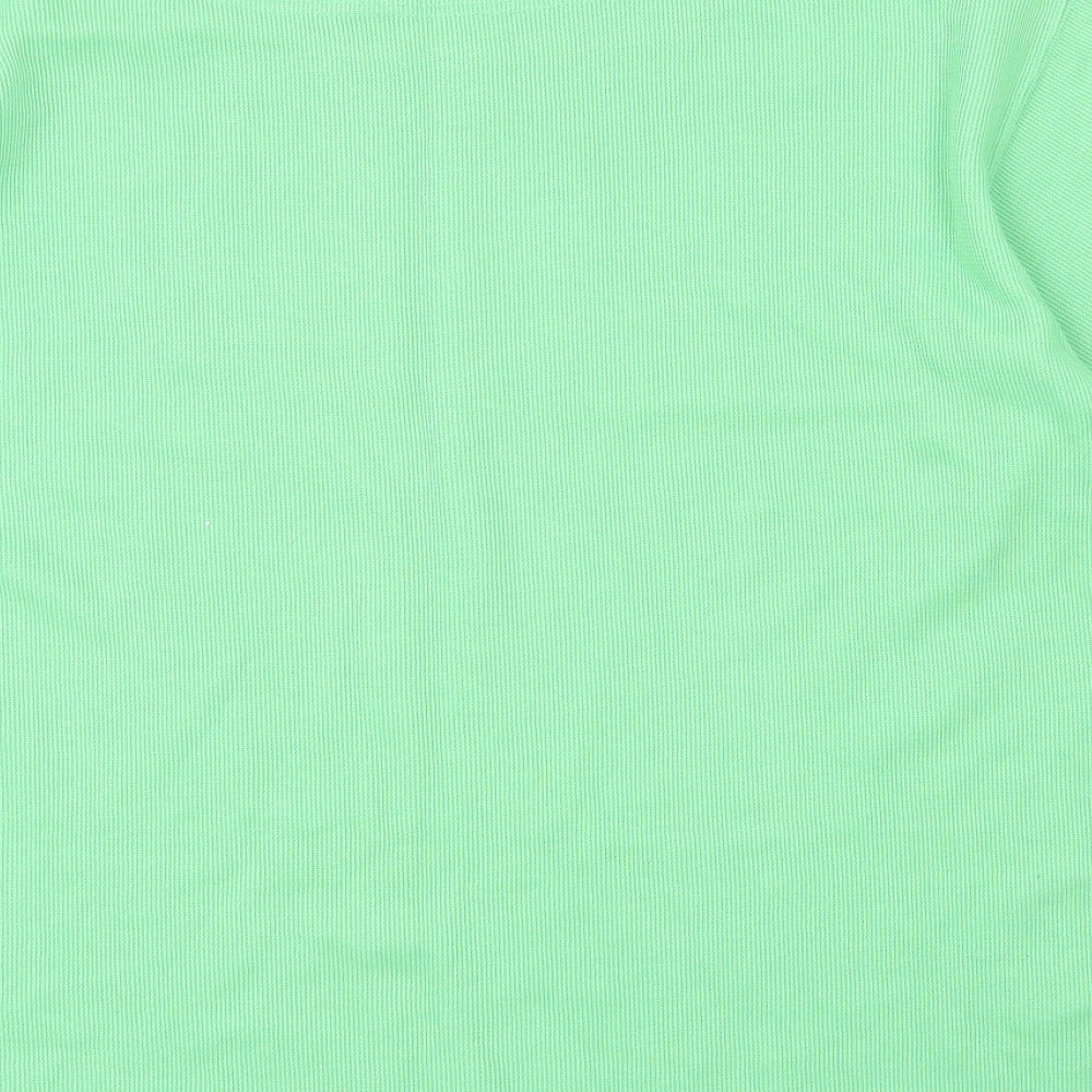 Joie De Vivre Womens Green Polyester Basic T-Shirt Size L Round Neck