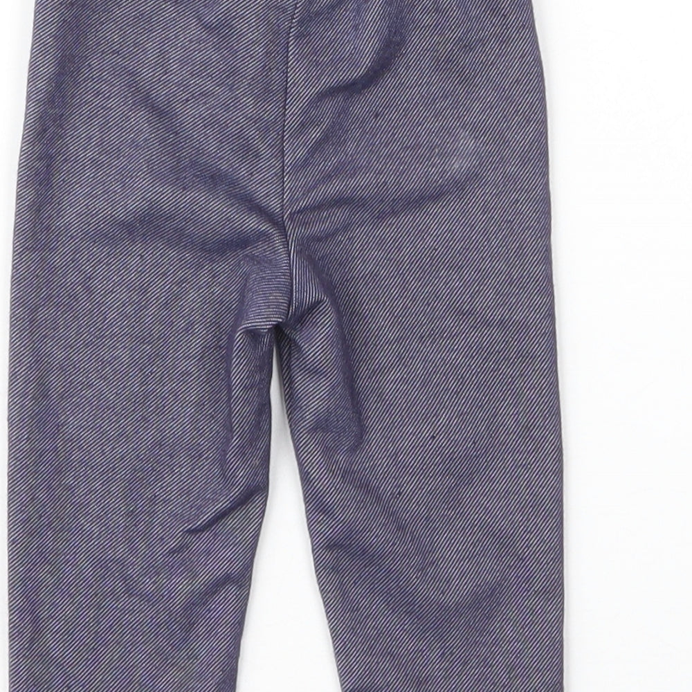 Preworn Girls Blue Cotton Capri Leggings Size 3-6 Months