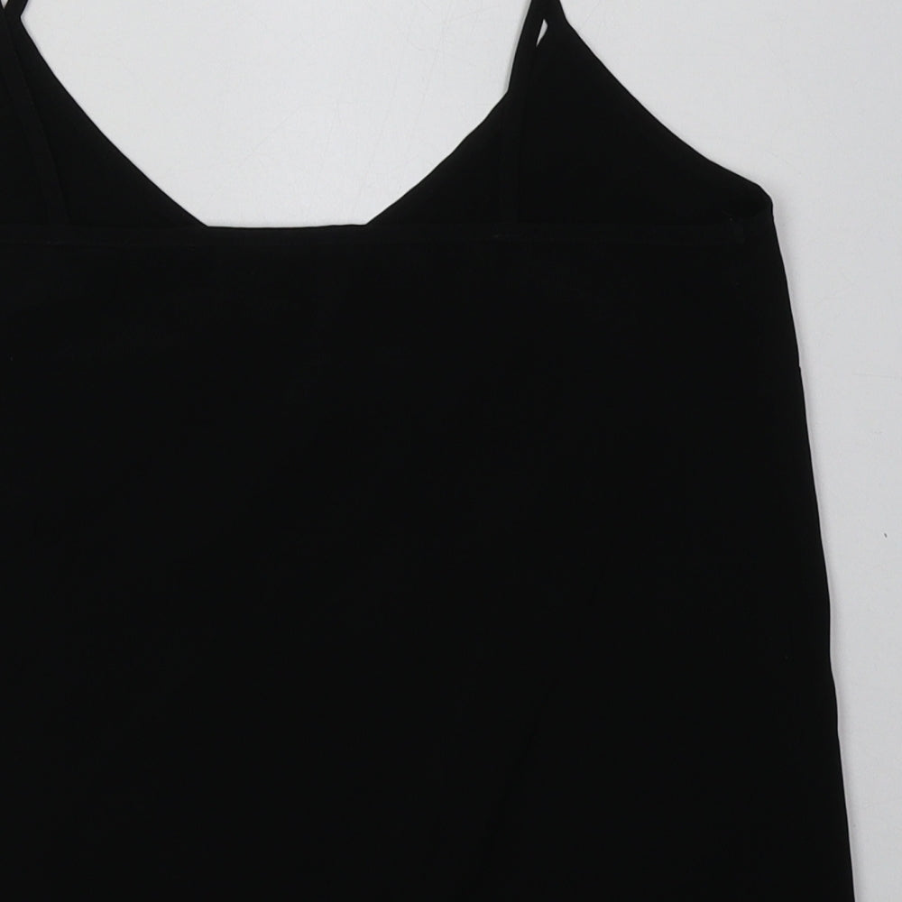 ASOS Womens Black Polyester Cropped Tank Size 8 V-Neck