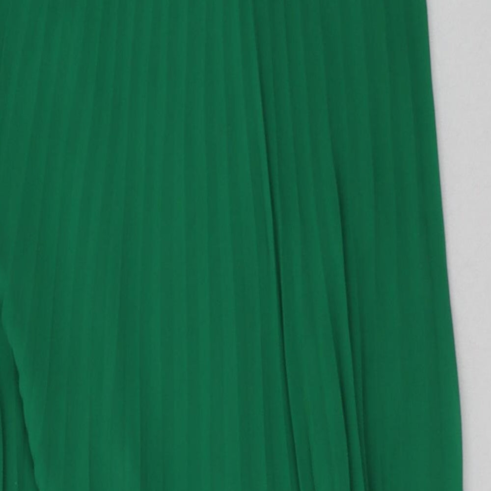 H&M Womens Green Polyester A-Line Size 4 V-Neck Pullover