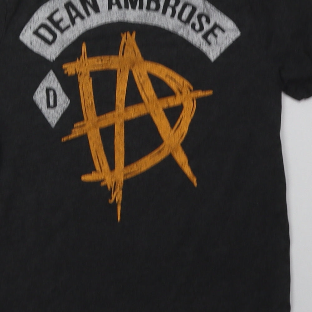 F&F Boys Grey Polyester Basic T-Shirt Size 7-8 Years Crew Neck Pullover - dean ambrose
