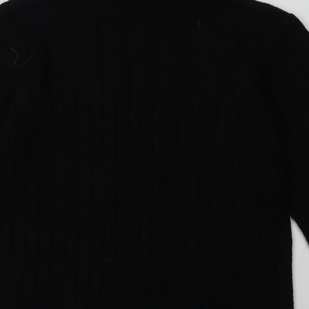 Preworn Womens Black Acrylic Pullover Sweatshirt Size 12 Pullover