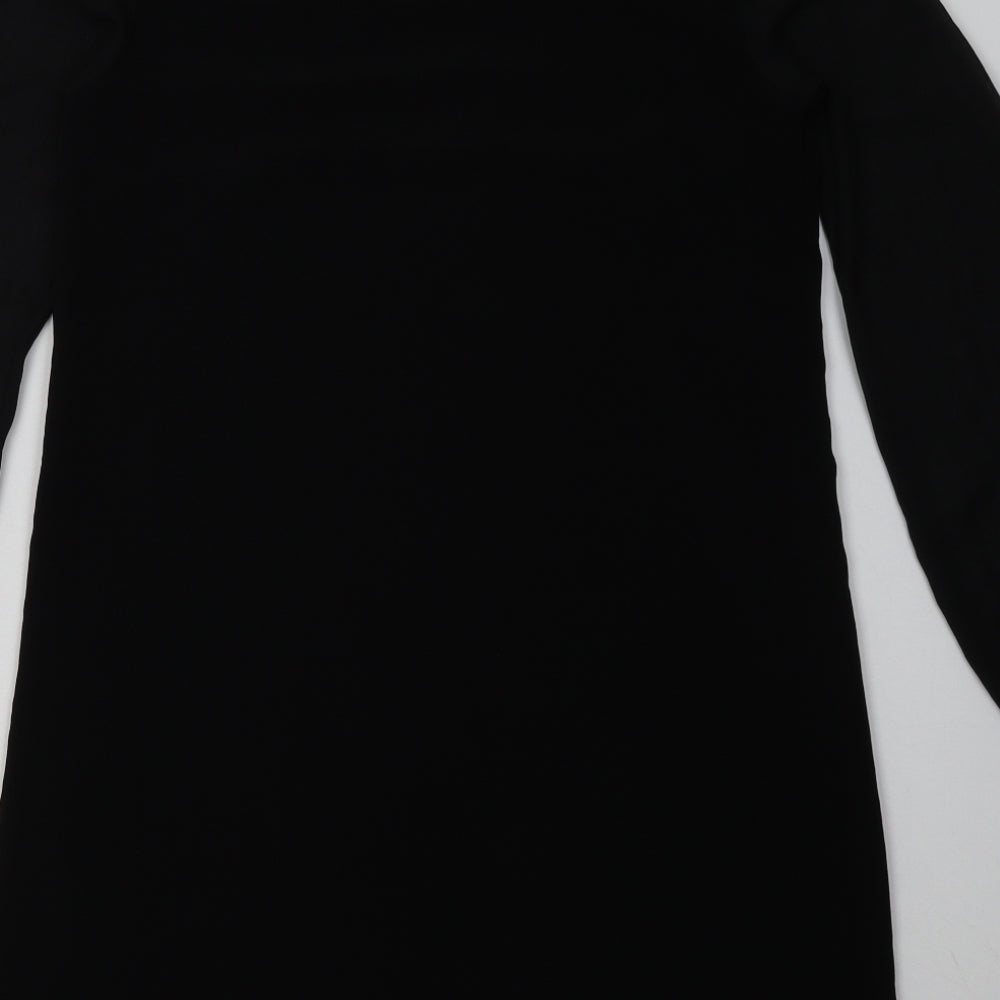 George Womens Black Nylon A-Line Size 10 Crew Neck Pullover
