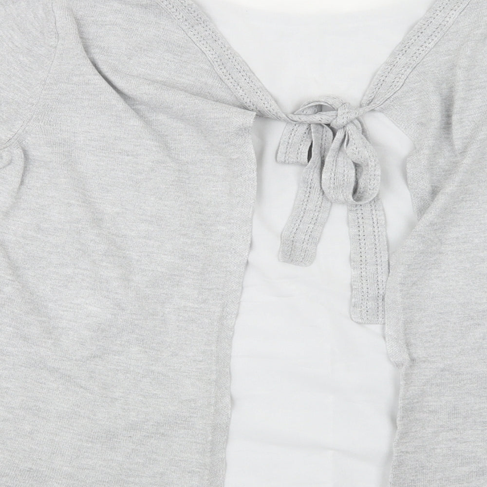 Dorothy Perkins Womens Grey Crew Neck Acrylic Pullover Jumper Size 8