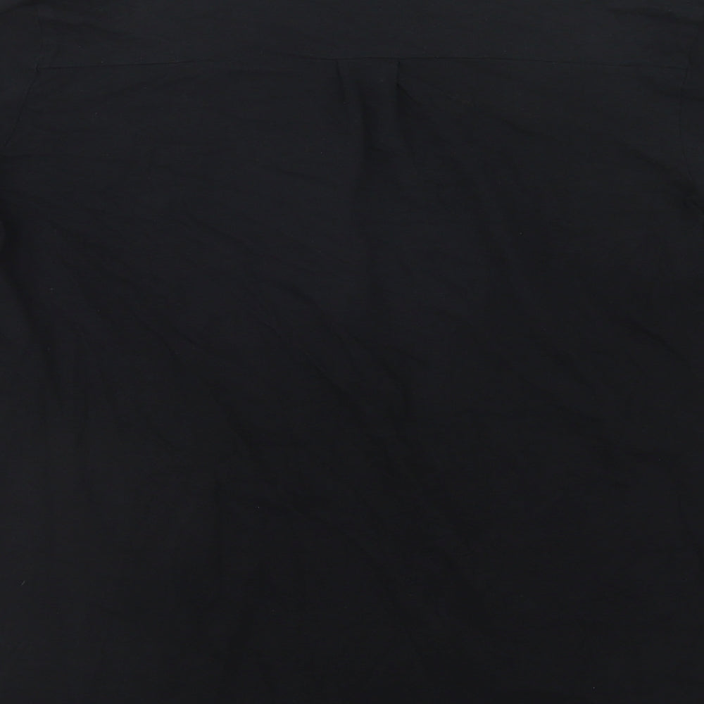bonprix Womens Black Geometric Cotton Basic Blouse Size M V-Neck