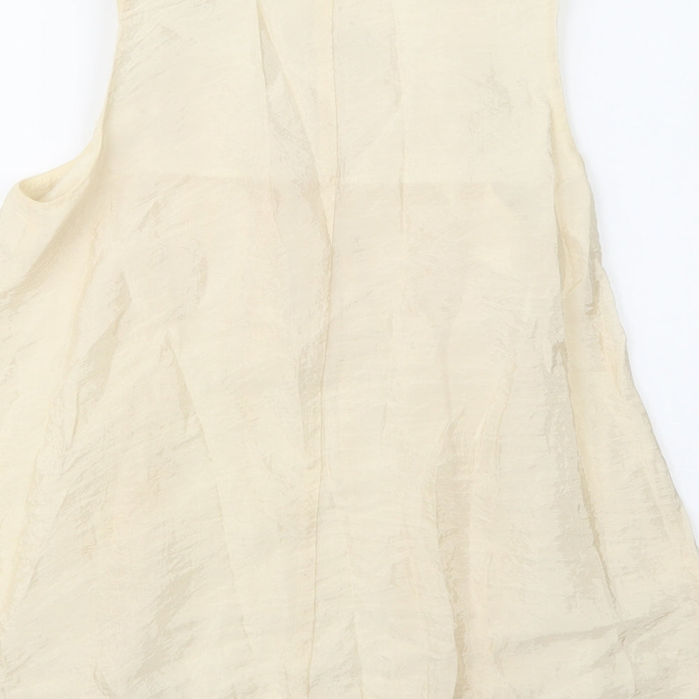 River Island Womens Ivory Viscose Basic Blouse Size 8 Scoop Neck
