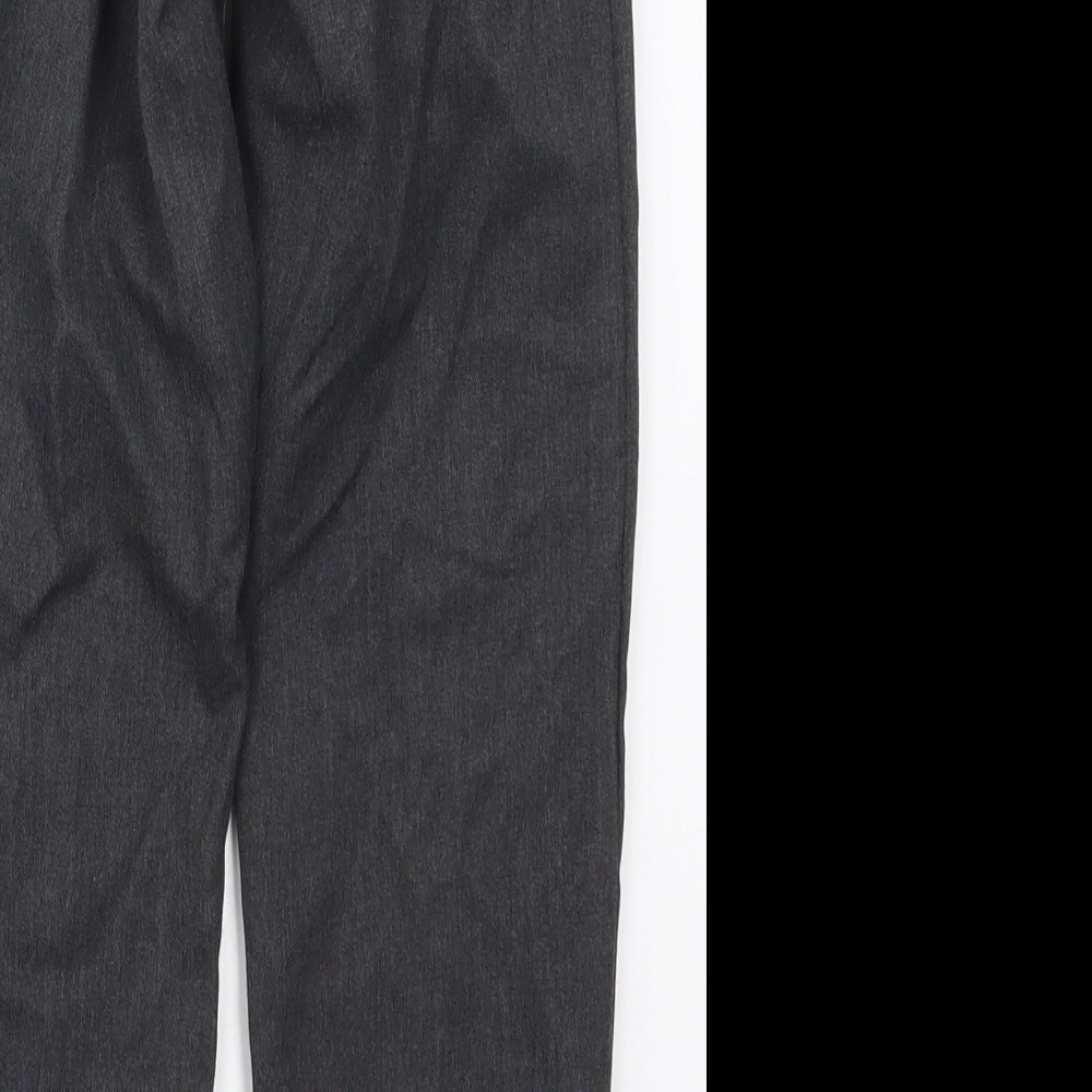Marks & Spencer Boys Grey Polyester Dress Pants Trousers Size 6-7 Years Regular Hook & Eye