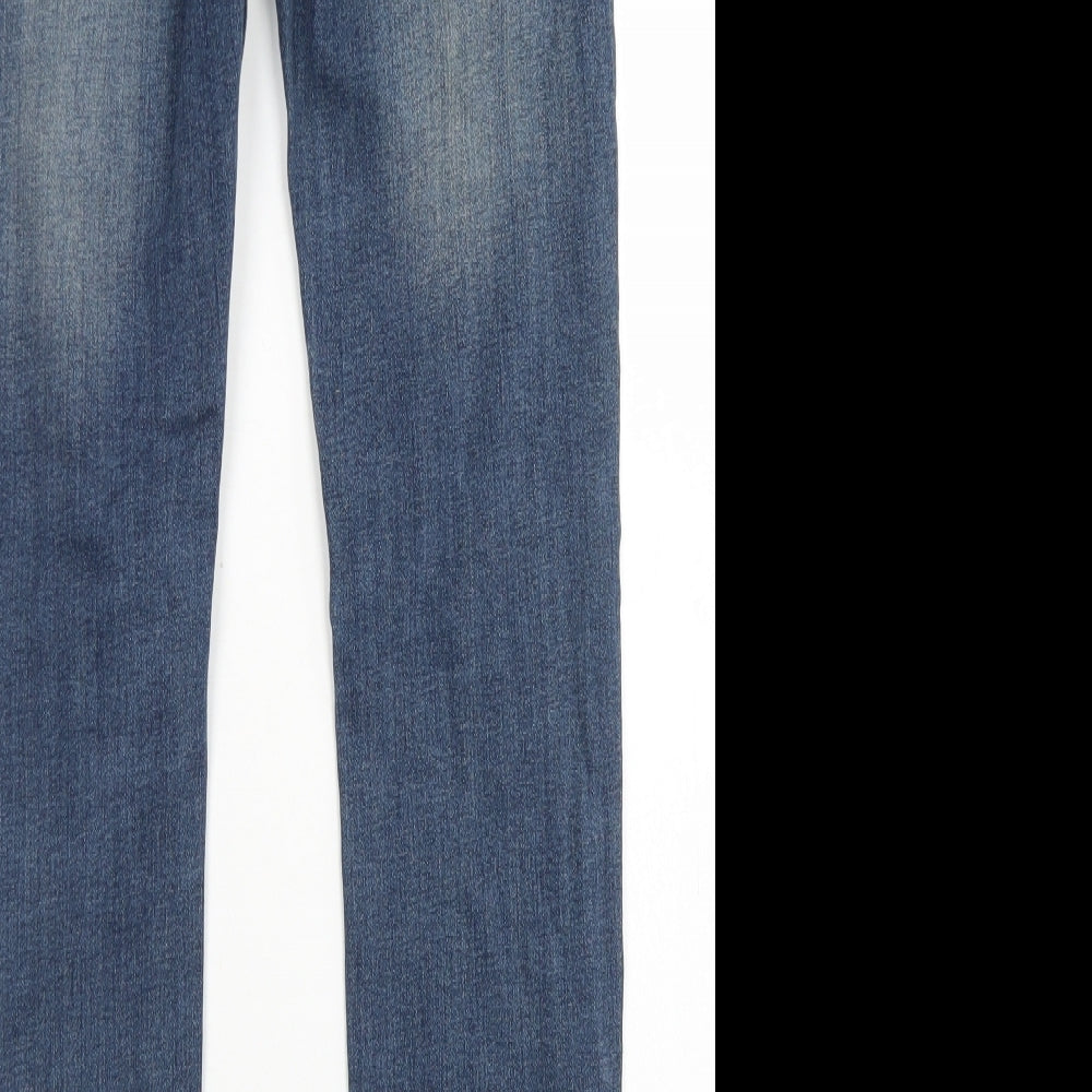 Denim Co Mens Blue Cotton Skinny Jeans Size 28 in L30 in Regular Button