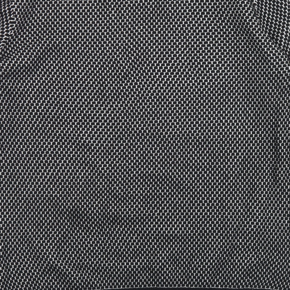 EDC Womens Black Crew Neck Geometric Cotton Pullover Jumper Size XL