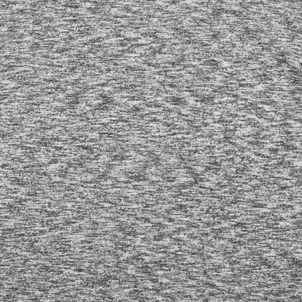 New Look Womens Grey Polyester Basic T-Shirt Size S V-Neck - cut out shoulders