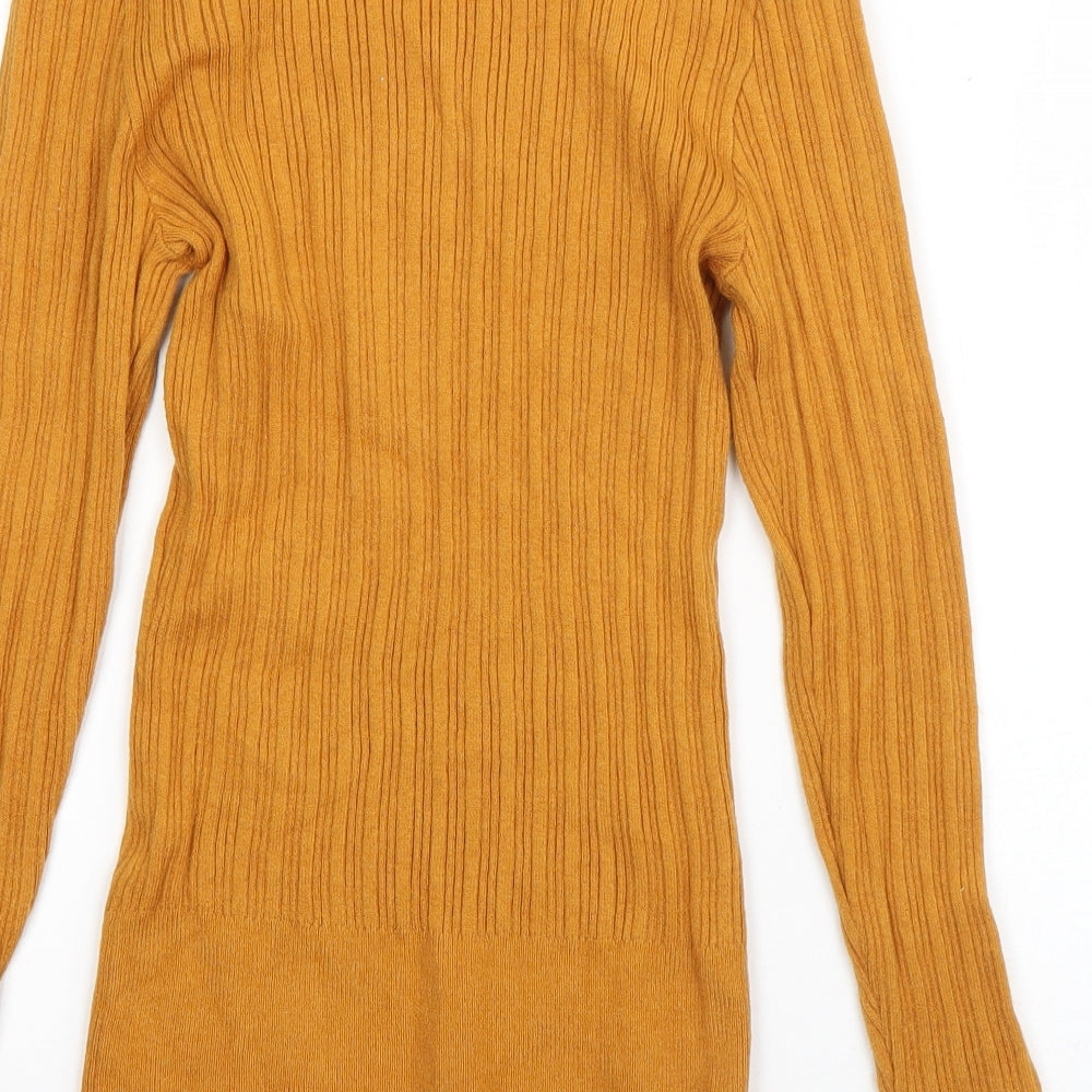 Primark Womens Orange Crew Neck Viscose Pullover Jumper Size 12