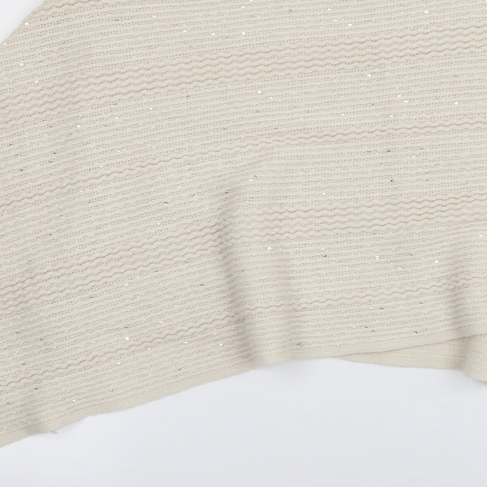 Matalan Womens Ivory Boat Neck Acrylic Pullover Jumper One Size