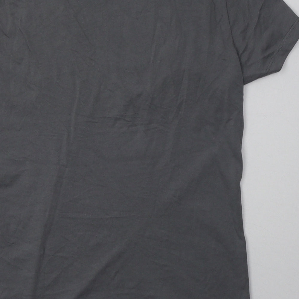 Primark Womens Grey Cotton Basic T-Shirt Size 4 Crew Neck - Believe in yourself