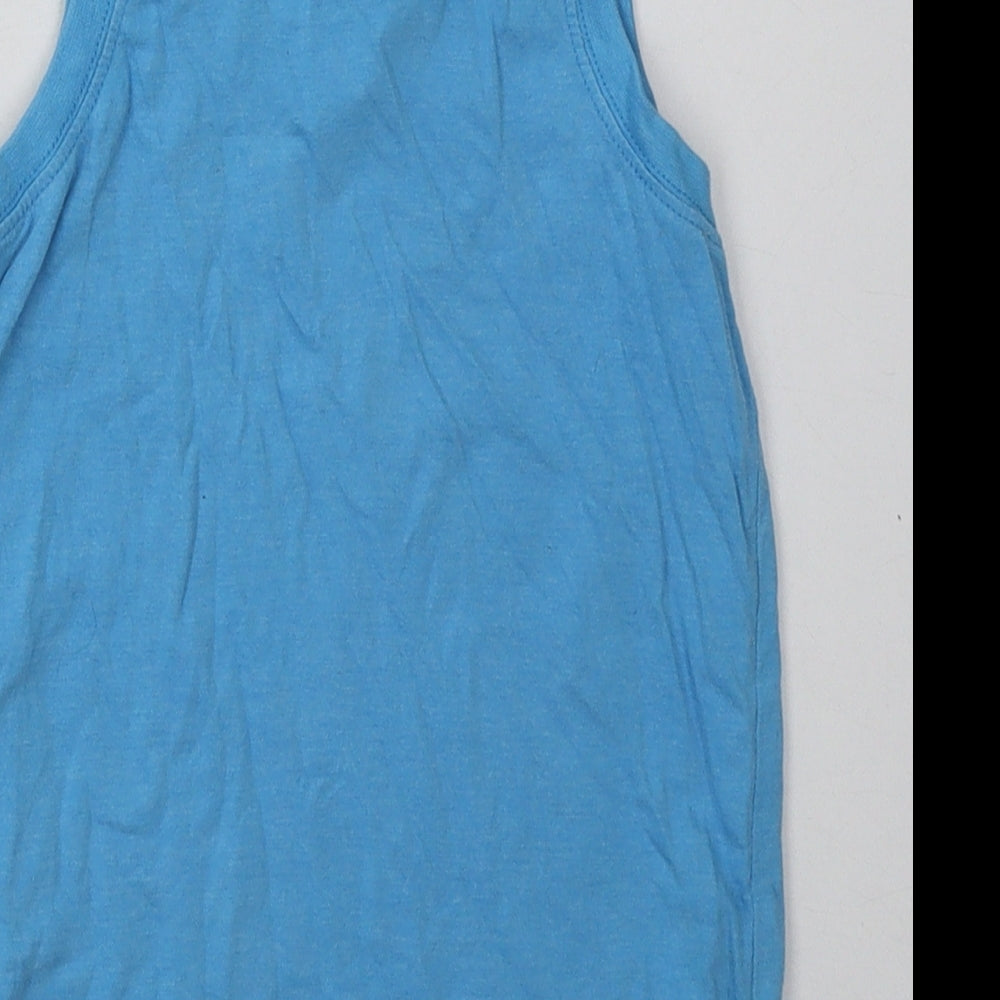 NEXT Girls Blue Cotton Basic Tank Size 5 Years Crew Neck Pullover