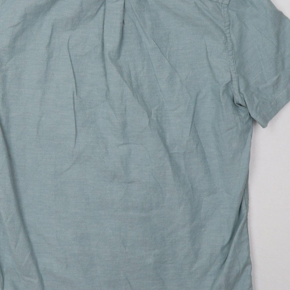 Burton Mens Blue Cotton Polo Size S Collared Button