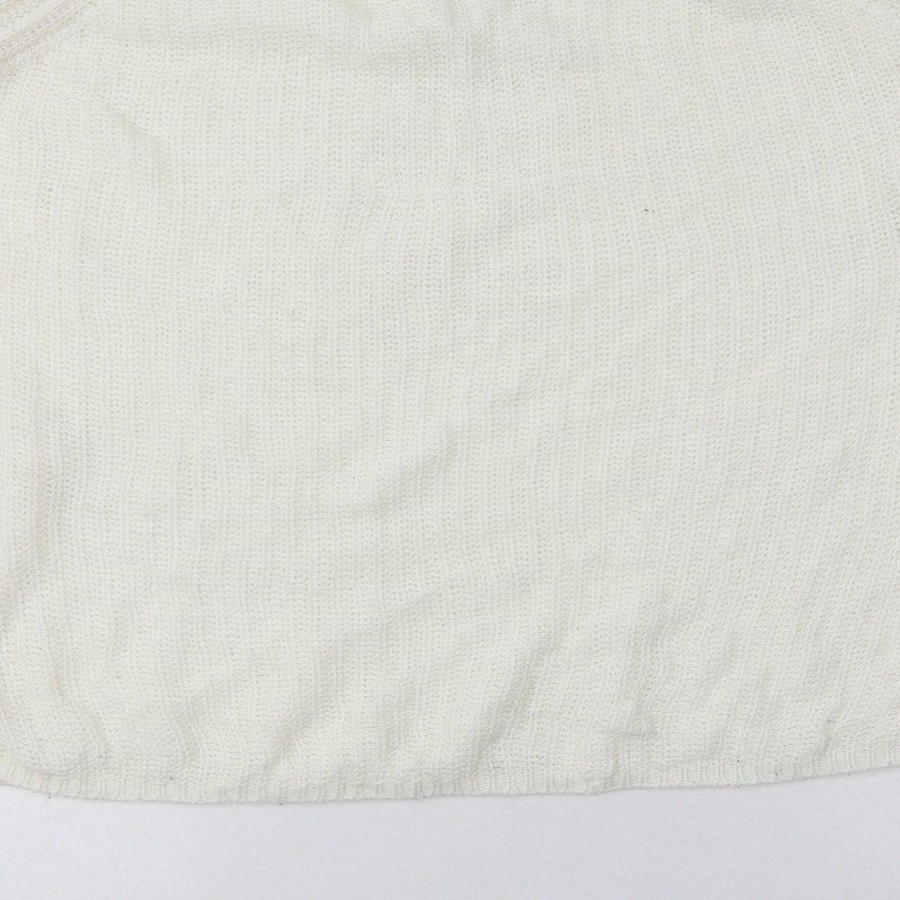 amara reya Womens White Acrylic Pullover Sweatshirt Size XL Pullover