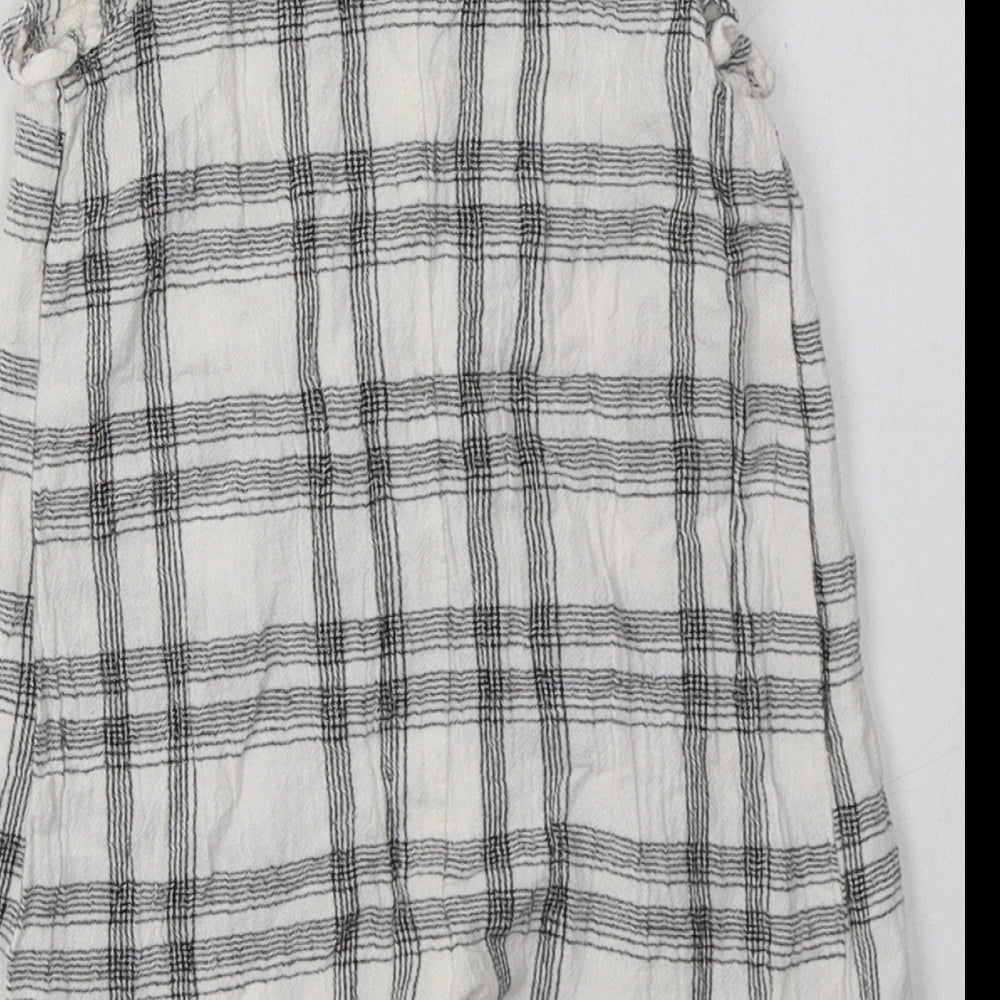 NEXT Girls Grey Check Viscose Catsuit One-Piece Size 12-18 Months Buckle