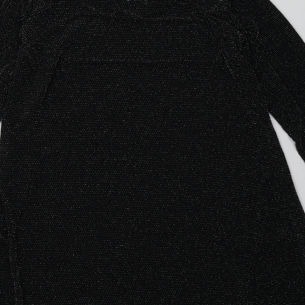 QED London Womens Black Polyester A-Line Size S Roll Neck Pullover