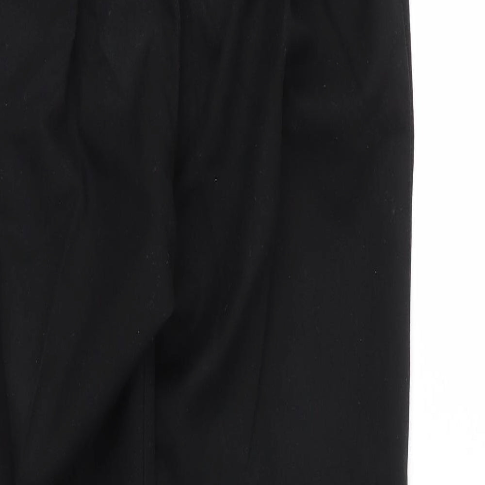 Preworn Boys Black Viscose Capri Trousers Size 12 Years L24 in Regular Zip