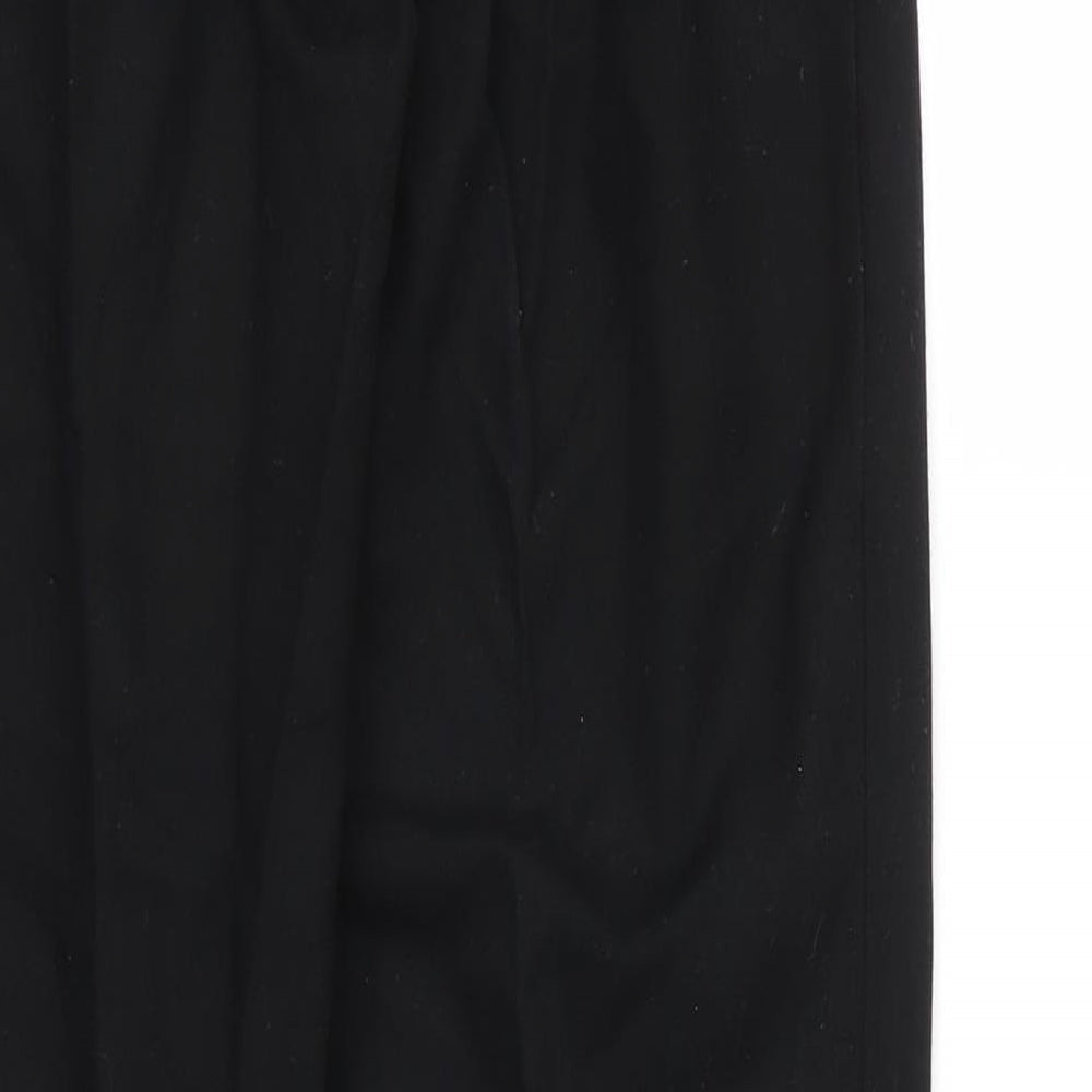 Preworn Boys Black Viscose Capri Trousers Size L L26 in Regular Zip