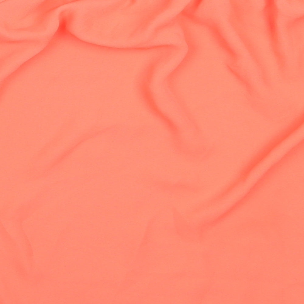 Peacocks Womens Orange Polyester Basic Blouse Size 8 Off the Shoulder