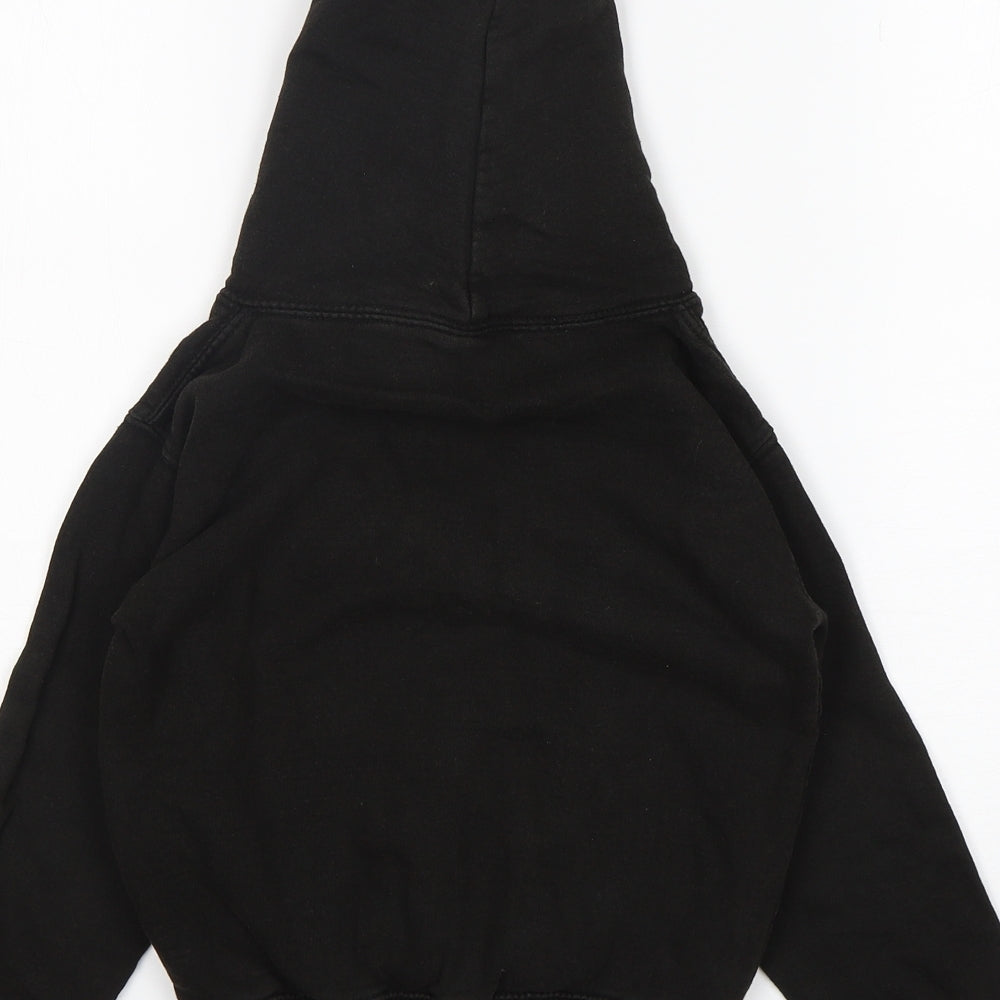 Awdis Boys Black Cotton Pullover Hoodie Size 5-6 Years - Zac